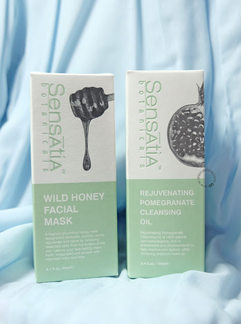 Review : Sensatia Botanicals Wild Honey Facial Mask & Rejuvenating Pomegranate Cleansing Oil by Jessica Alicia